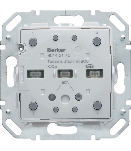 KNX e/s Q.x/K.x Moduł przycisku 2-kr z portem mag., diod. LED RGB i czuj. temp.