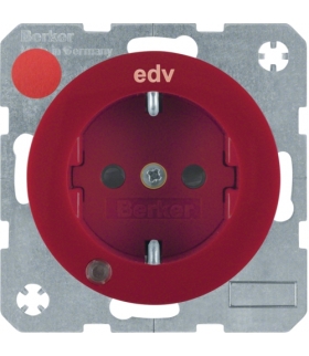 R.1/R.3 Gniazdo SCHUKO z diodą kontrolną LED czerwony, połysk Berker 41102022