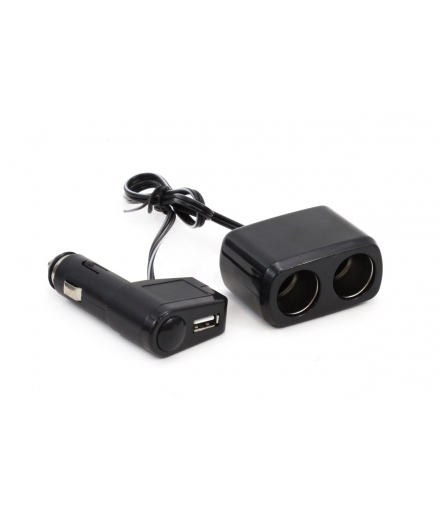 Rozgałęźnik rozgałęziacz zapalniczki soc1 2+1 usb amio-01029 AMiO AMI-01029