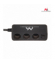 Rozdzielacz gniazda zapalniczki samochodowej Maclean, woltomierz, 3 gniazda zapalniczki, 4xUSB, 4.8A, max 120W, czarny, gumowany Maclean CEN-42641