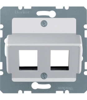 B.Kwadrat/B.7 Płytka czołowa do gniazda modularnego Krone, alu mat, lakierowany Berker 14641404