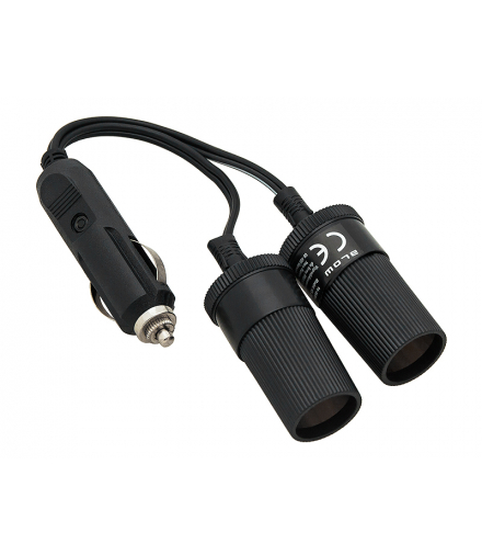 Rozgałęźnik zapalniczki samochodowej 1xwtyk/2xgniazdo+kabel cs-25 Blow 96-868