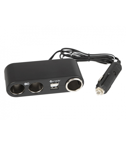 Rozgałęźnik zapalniczki samochodowej 1xwtyk/3xgniazdo+usb cs-33 kabel Blow 96-876
