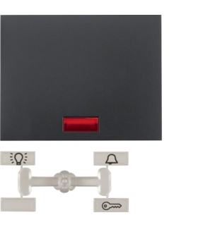 K.1 Klawisz z 5 dołączonymi soczewkami do łącznika 1-klawiszowego, antracyt mat, lakierowany Berker 14157006