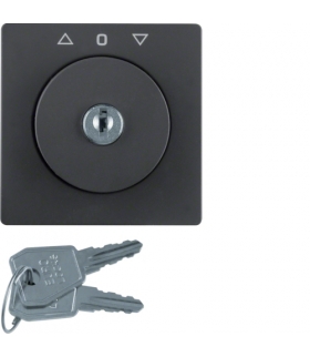 Q.x Płytka czołowa z kluczem do łącznika żaluzjowego na klucz antracyt, aksamit Berker 10826086