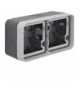 W.1 Adapter natynkowy 2-kr poziomy, 4 wejścia, IP55, szary Berker 6719323515