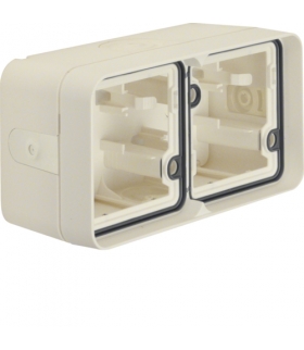 W.1 Adapter natynkowy 2-kr poziomy, 4 wejścia, IP55, biały Berker 6719323512