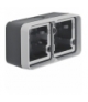 W.1 Adapter natynkowy 2-kr poziomy, 2 wejścia, IP55, szary Berker 6719323505