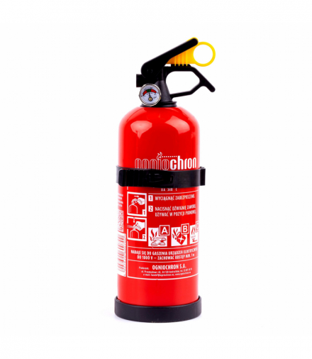 Gaśnica proszkowa abc z manometrem i wieszakiem, 1 kg OGNIOCHRON AMI-OG60179