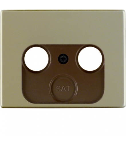Arsys Płytka czołowa do gniazda antenowego 2- i 3-wyjściowego, jasny brąz, metal Berker 12020021