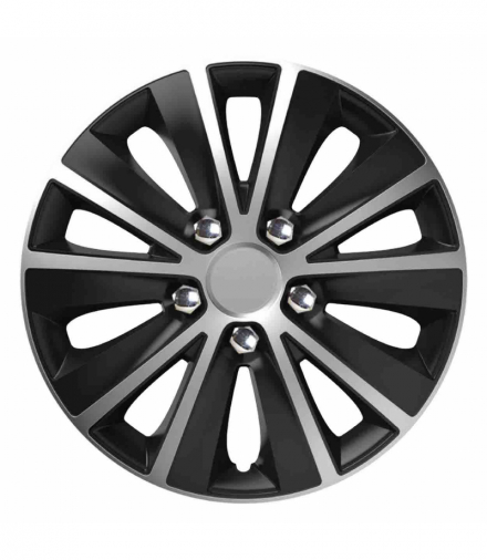 Kołpak rapide nc 14" silver&black (czarno-srebrny) ze śrubami chrom VERSACO AMI-10058