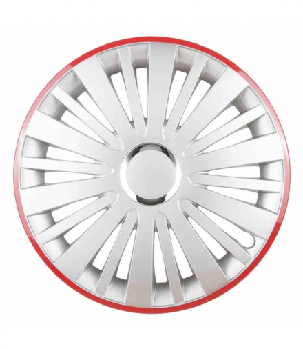Kołpak falcon 14" srebrny z czerownym rantem LEOPLAST AMI-L58285