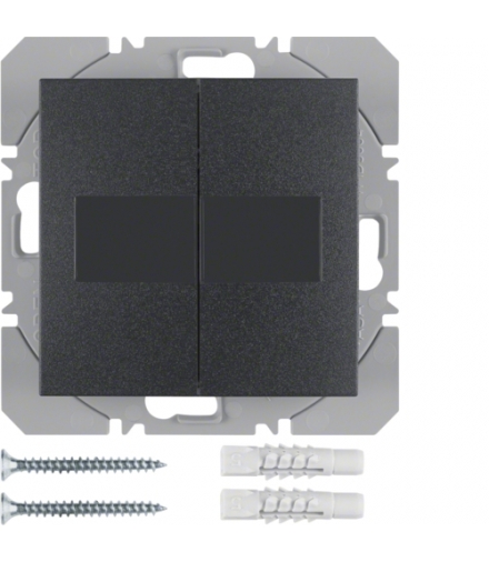 B.x/S.1 KNX RF Przycisk 2-kr płaski z baterią słoneczną Berker.Net, antracyt, mat Berker 85656185