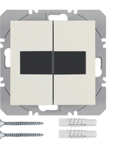 B.Kwadrat/S.1 KNX RF Przycisk 2-kr płaski z baterią słoneczną Berker.Net, kremowy, połysk Berker 85656182