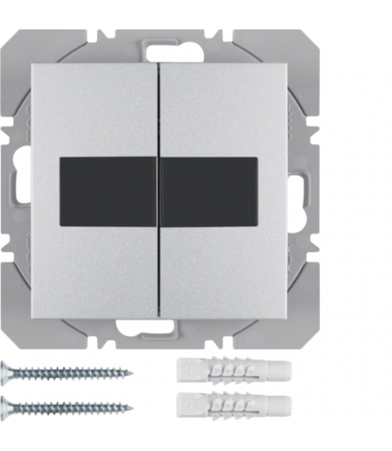 B.Kwadrat/B.7 KNX RF Przycisk 2-kr płaski z baterią słoneczną Berker.Net, alu, mat Berker 85656183