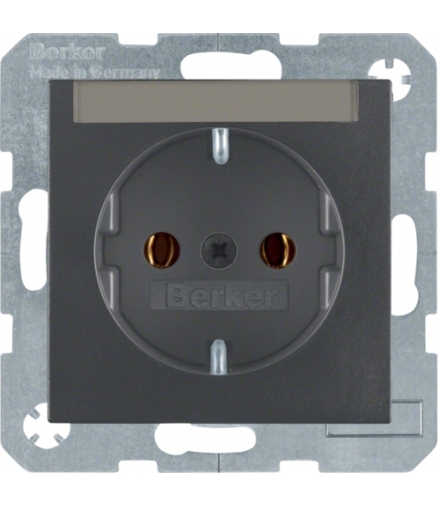 B.3/B.7 Gniazdo SCHUKO z polem opisowym, antracyt Berker 47501606