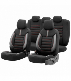 Komplet pokrowców na fotele samochodowe otom limited 101 black/red 3-zip OTOM AMI-OT74047