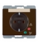 Arsys Gniazdo SCHUKO z ochroną przepięciową i polem opisowym, brązowy Berker 41520001