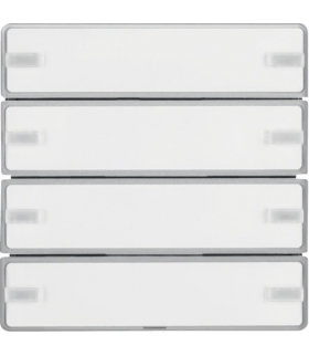 KNX e/s Q.x Przycisk 4-kr z polem opis., diod. LED RGB i czuj. temp., alu