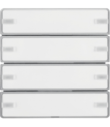 KNX e/s Q.x Przycisk 4-kr z polem opis., diod. LED RGB i czuj. temp., alu