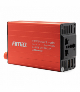 Przetwornica napięcia 12v/220v 300w/600w 2xusb pi03 amio-02470 AMiO AMI-02470