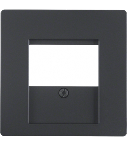 Q.x Płytka czołowa do gniazda głośnikowego, antracyt, aksamit Berker 6810336086