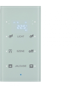 KNX TS Sensor dotykowy 3-kr z reg. temp., konfigurowalny, szkło, biały