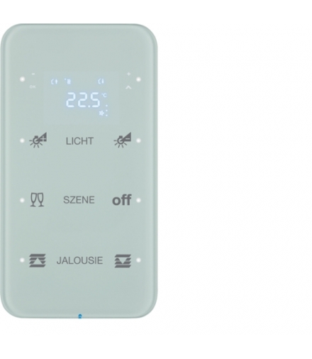 R.1 Sensor dotykowy 3-krotny z reg. temp. konfigurowalny, szkło, biały
