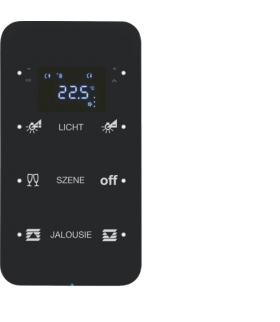 R.1 Sensor dotykowy 3-krotny z reg. temp. konfigurowalny, szkło, czarny
