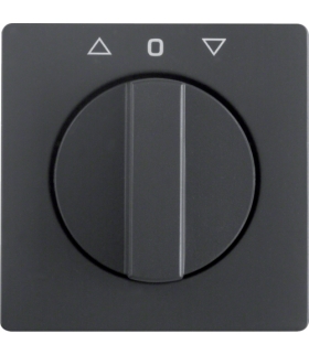 Q.x Płytka czołowa z pokrętłem do łącznika żaluzjowego obrotowego, antracyt, aksamit Berker 10806086