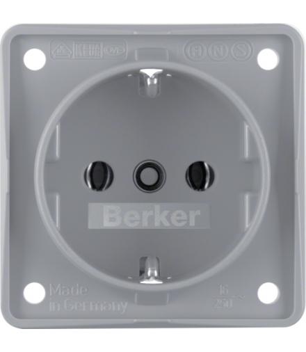 Integro Flow Gniazdo SCHUKO, szary, mat Berker 941852506