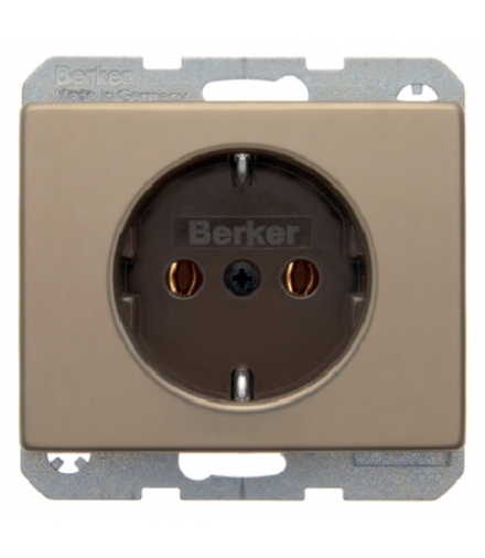 Arsys Gniazdo SCHUKO, jasny brąz, metal Berker 47140001