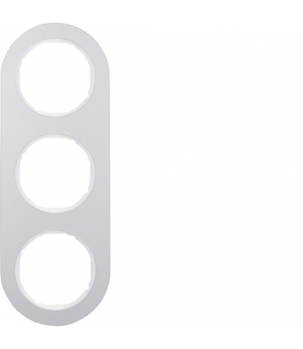 R.classic Ramka 3-krotna, aluminium/biały Berker 10132074