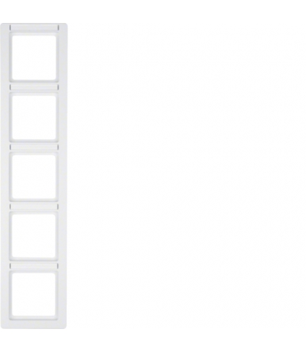 Q.1 Ramka 5-krotna pionowa z polem opisowym, biały, aksamit Berker 10156019