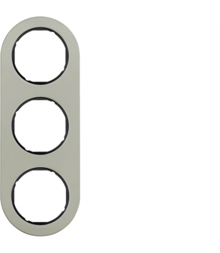 R.classic Ramka 3-krotna, stal szlachetna/czarny Berker 10132004