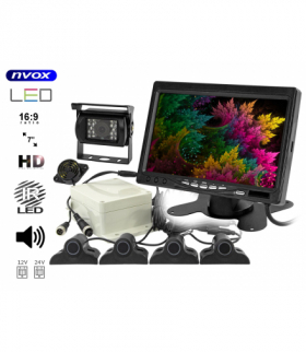 Monitor samochodowy lcd 7cali z obsługą do 2 kamer i czujnikami parkowania NVOX HM 609P-S PARK AV