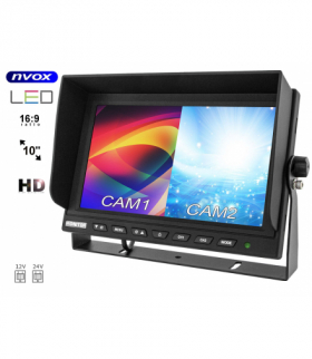 Monitor lcd 9cali z obsługa do 2 kamer 4pin 12v 24v NVOX HM1002