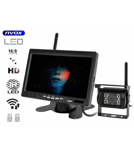 Monitor samochodowy lcd 7cali 12/24v oraz kamera noktowizyjna NVOX HM607WI-S ANALOG