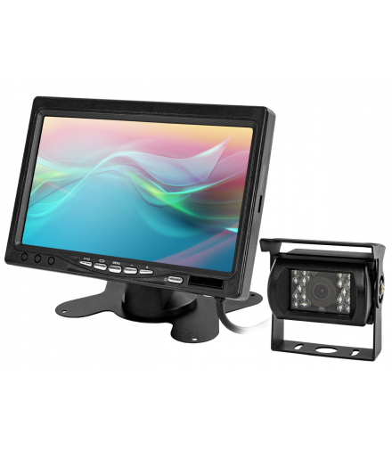 Monitor samochodowy lcd 7cali kamera z diodami ir i czujnikami parkowania NVOX HM608P-S PARK