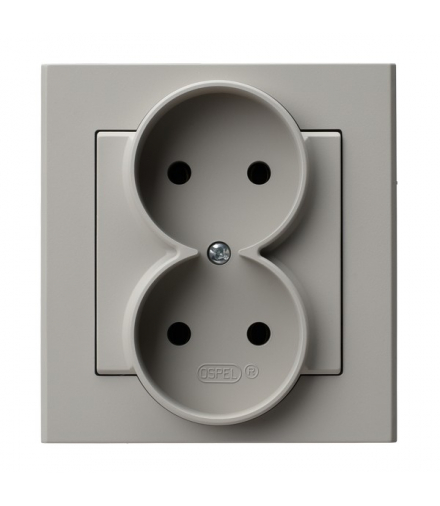 SONATA GP-2R/82 Gniazdo podwójne kompletne z ramką, Kaszmir