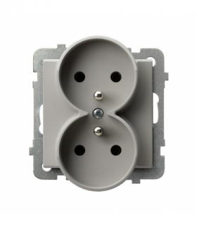 SONATA GP-2RRAZ/m/82 Gniazdo podwójne z uziemieniem moduł bez ramki (do ramek 4mm), Kaszmir