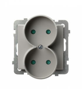 SONATA GP-2RRP/m/82 Gniazdo podwójne z przesłonami torów prądowych, moduł bez ramki, Kaszmir