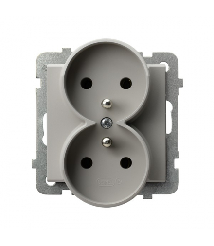 SONATA GP-2RRZ/m/82 Gniazdo podwójne z uziemieniem moduł bez ramki, Kaszmir