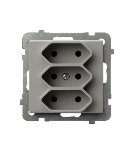 SONATA GP-3R/m/82 Gniazdo potrójne EURO, Kaszmir