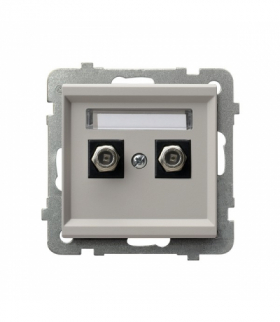 SONATA GPA-2RF/m/82 Gniazdo antenowe typu F podwójne, Kaszmir