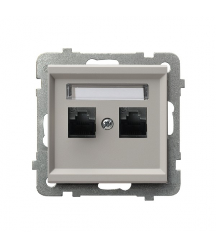 SONATA GPK-2R/K/m/82 Gniazdo komputerowe podwójne, kat. 5e MMC, Kaszmir