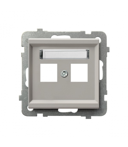 SONATA GPK-2R/p/82 Obudowa gniazda podwójnego typu Keystone prosta, Kaszmir