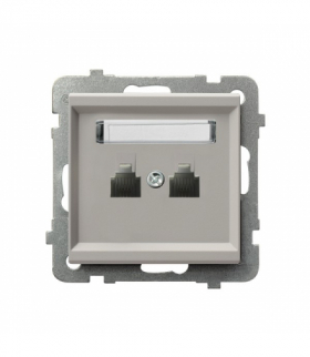 SONATA GPT-2RN/m/82 Gniazdo telefoniczne podwójne niezależne, Kaszmir