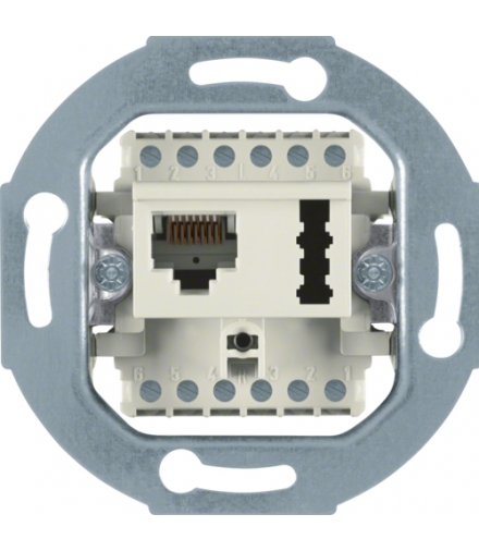 mechanizmy Gniazdo przyłączeniowe UAE 8(6)/TAE 6 F+N, kremowy Berker 458802