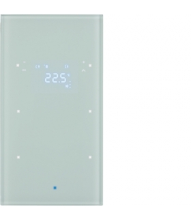 KNX TS Sensor dotykowy 2-kr z reg. temp., szkło, białe